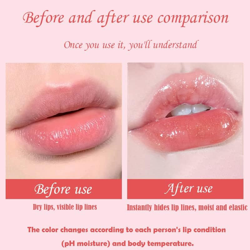 4 PCS Olio Cura Delle Labbra, Plumping Rossetti Set, Lucidalabbra Scintillante Specchio Balsamo Idratante Colorato, Lip Plumper Gloss Glow Oil Trasparente