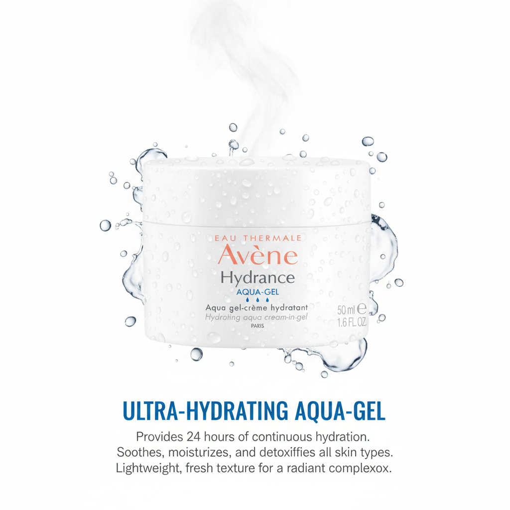 Avène Hydrance Aqua-Gel, 3-in-1 Facial Moisturizer for All Skin Types, Deeply Hydrating & Soothing Cream-in-Gel, Safe for Sensitive Skin, 1.69 fl. oz.