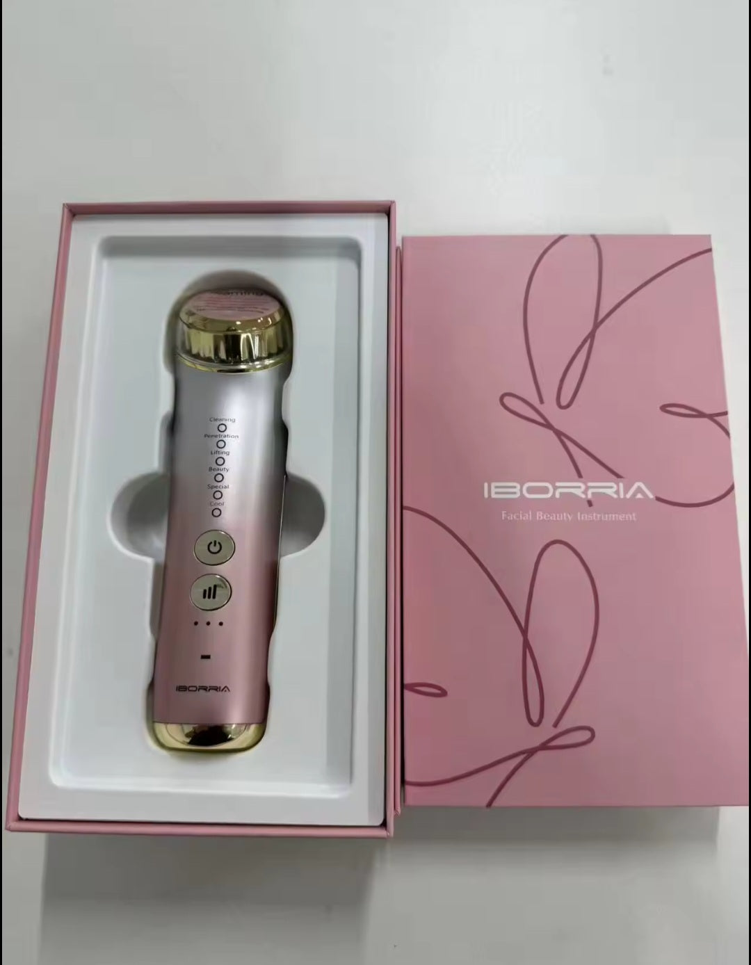 IBORRIA 6-in-1 Professional Facial Device: This advanced Radio Frequency (RF) and EMS massager delivers high-frequency treatments for powerful anti-aging, wrinkle reduction, and deep skin cleansing.